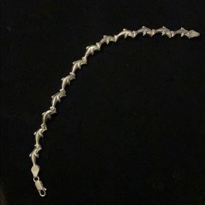 Sterling Silver 7" Dolphin Bracelet stamped 929